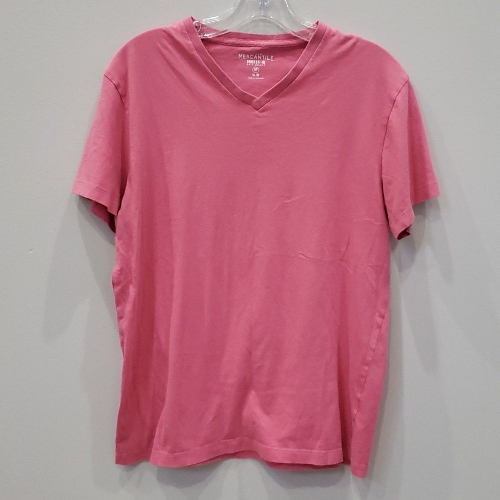 J. Crew Mercantile Shirt Mens sz Medium Slim Pink Short Sleeve V-Neck Tee